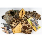 Camouflage Hunting Gear and Dove Decoys