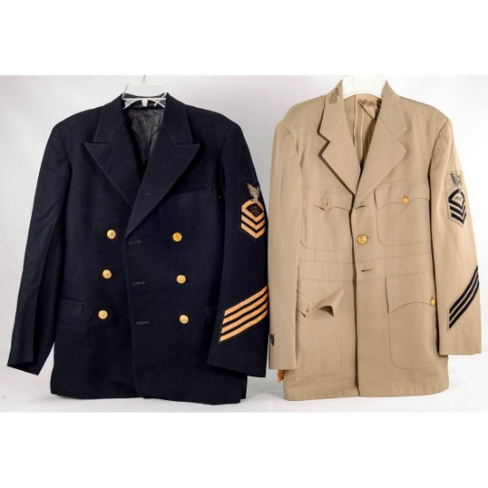 WWII US Navy Radioman Bullion Dress Tunics 2Pcs
