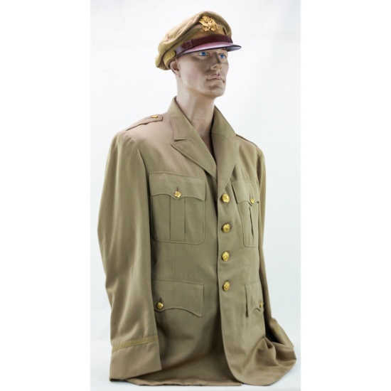 WWII USAAF Identified Crush Cap and 4 Pocket Tunic