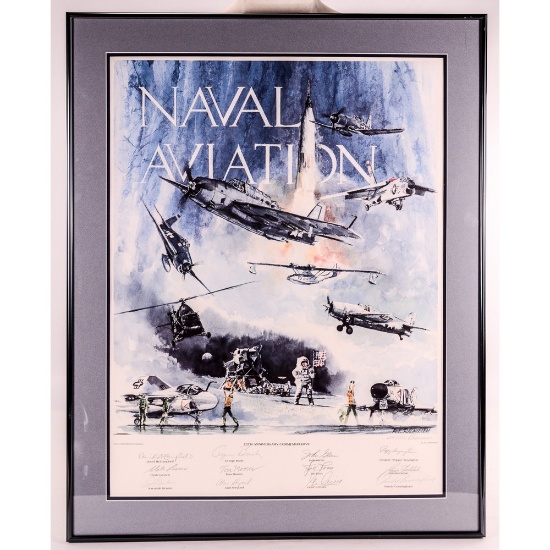 Naval Aviation 75th Anniversary Signed Lithograph