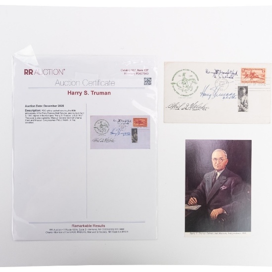 Harry S. Truman U.S.S. Autographed Envelope 1940