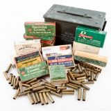 Assorted Vintage Cowboy Rifle Ammo In 50 Ammo Can