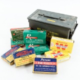 Assorted Vintage Rifle Ammo In 50cal Ammo Can