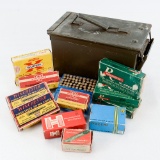 Assorted Vintage Unusual Caliber Ammo In Ammo Can