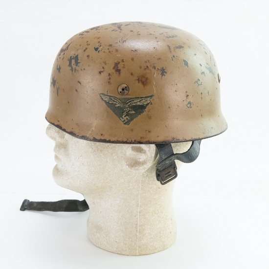 WWII German Luftwaffe Paratrooper DAK Camo Helmet