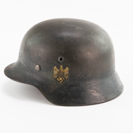 WWII German Army M-35 Double Decal Camo Helmet
