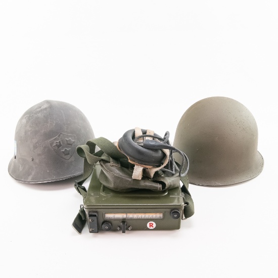 Swedish Army Helmet & Field Radio- French Helmet