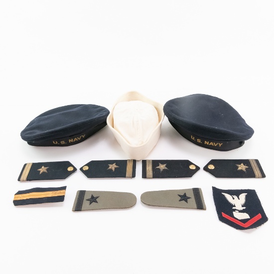 WWII US Navy Donald Duck, Dixie Cup Cap Board Lot