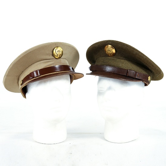 WWII US Army Enlisted Man Visor Hat Lot