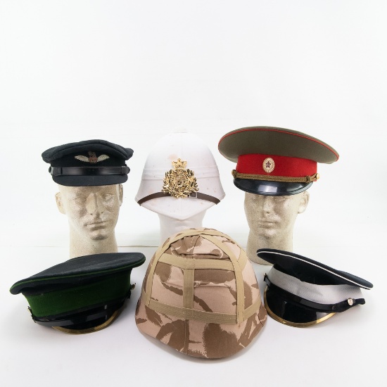 Military Hat Helmet Lot-British-Soviet-Greek