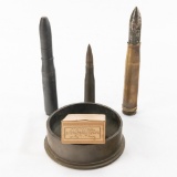 WWII US German 20mm 8mm Mauser Clip, 90mm Ashtray