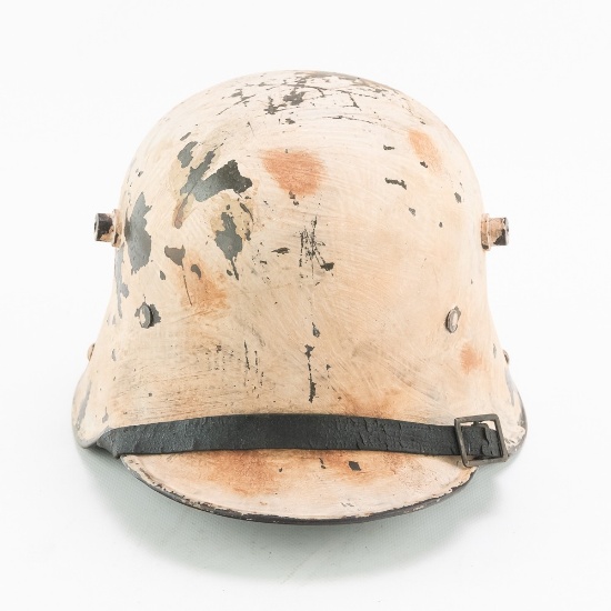 WWII German M-16 Helmet W/ Winter White Camo
