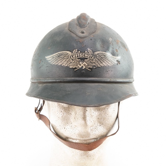 WWII French Adrian Helmet German Luftschutz Helmet