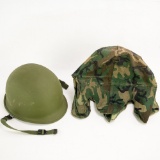 1950s-60s US M1Helmet Sand Paint w/Camo Cover