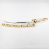 Carved Bone Samurai Sword