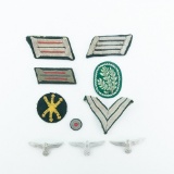 WWII German Army Patch Litzen Visor Hat Badge Lot