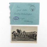 WWII German Paratrooper Postcard & Feldpost Letter