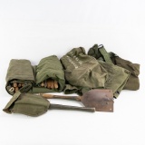 US Army Gear Lot, Shovel, Duffel Bag, Shelter Tent