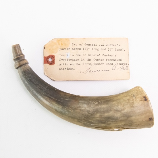 General George Custer Powder Horn W/ Provenance