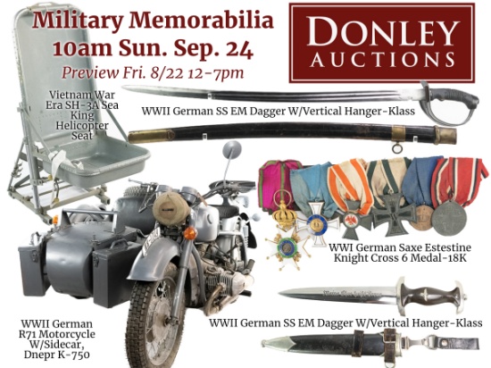 Military Memorabilia, Helmets, Swords and More!