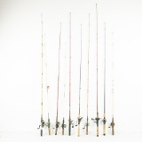 Collection of (10) Vintage Fishing Rods and Reels