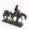 Cowboy Leading Pack Horse Chalkware Statue