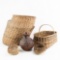 Lot of 5 - Four Native Amer. Baskets & 1 Water Jug