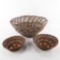 Lot of 3 Pueblo Red Willow Open Weave Baskets