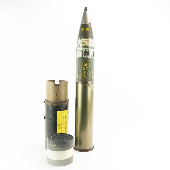 Post Korean War US 105 HE Round W/M14 Shell