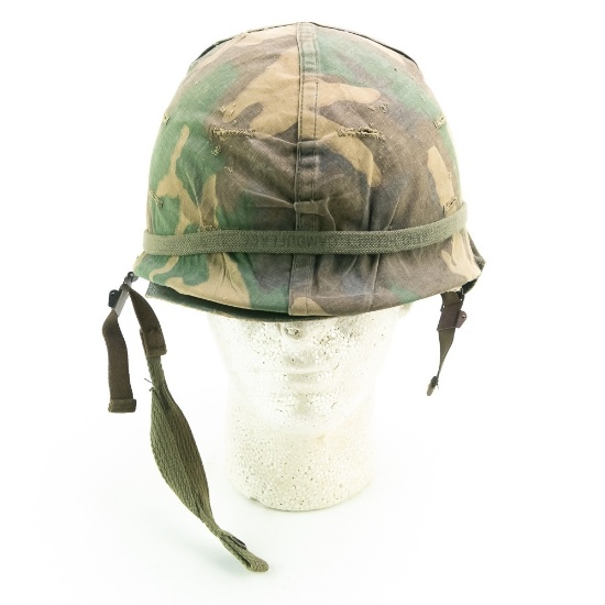 1980s US M-1C Paratrooper Helmet W/ Camo Cover