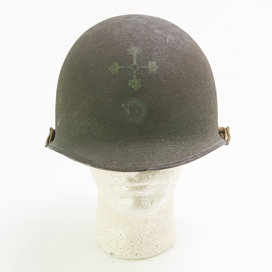 WWII US Army 4th Division Officer Painted Helmet