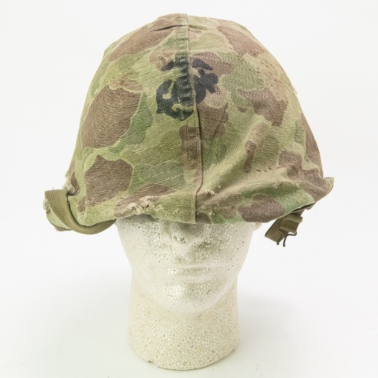 WWII US Marine M1 Helmet With Camo Cover