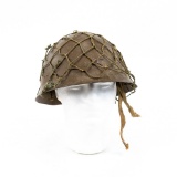 WWII Japanese Army Type 90 Helmet W/ Battle Damage