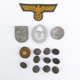 WWII German Navy Eagle, Tinnie, Button Lot