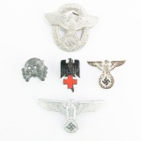 WWII German Cap Badge Insignia Lot-Skull, Eagle-RK