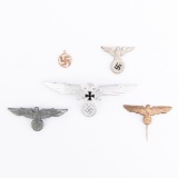 WWII German Cap Eagle Badge Lot-18K, Army,Navy,Vet