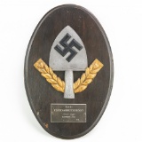 WWII German RAD Labor Arbeit Adelt Plaque-1936