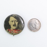 WWII Era Hilter Pinback Button & 1936 5 Mark Coin