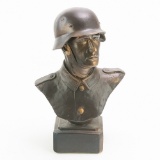 WWII German Bust Statue German Soldier In Helmet