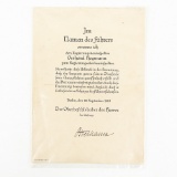 WWII German Army Civil Service Award Document 1940
