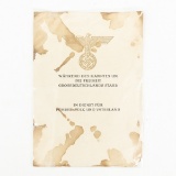 WWII German Killed in Service Award Document