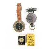 WWII US Compass Lot-Taylor Wrist ,Gurley M1938