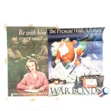 WWII US Poster Lot-Santa War Bonds-V-Mail to GIs