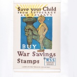 WWI British Save Your Child From Autocracy Poster