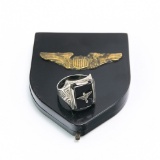 WWII USAAF Sterling Silver Ring & Makeup Compact