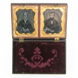 Civil War Era Husband & Wife Tintype In Fine Case