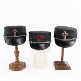 Vintage Knights Templar Visor Cap Hat Lot (3) Frat
