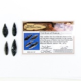4 Small Obsidian Arrowheads
