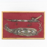 Native American Pipe and Beaded Tobacco Pouch