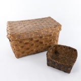 Lot of 2 Penobscot Nation Potato Stamp Baskets